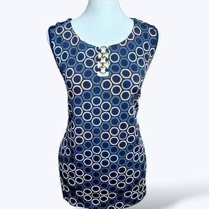 🟨 ☆ NWOT ☆ Diana Belle Chain Link Navy Blue Tank Size XL